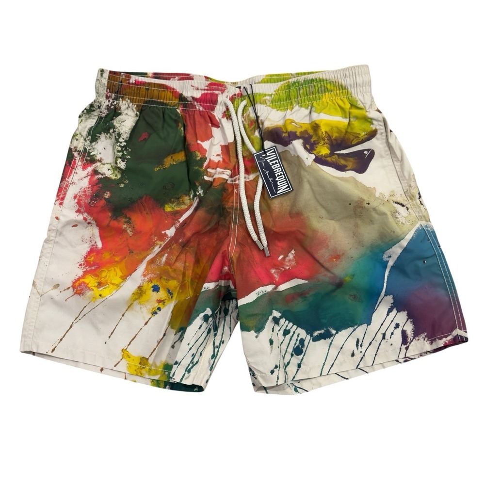 Vilebrequin John Armleder NEW Mens XXL Multicolor Abstract 7" Inseam Swim Trunks